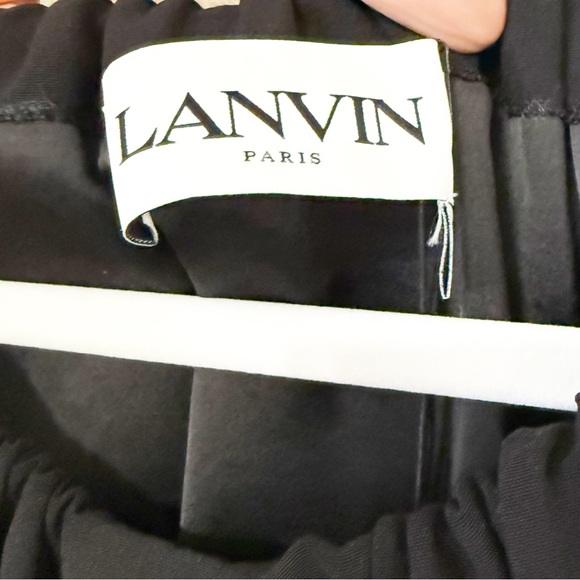 NWT Lanvin $2300 Satin Cutout Heart Detail Crepe Draped Little Black Dress 38 - Picture 13 of 13